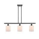 Cobbleskill Island Light shown in the Matte Black finish with a Matte White shade