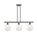 Athens Island Light shown in the Matte Black finish with a Matte White shade