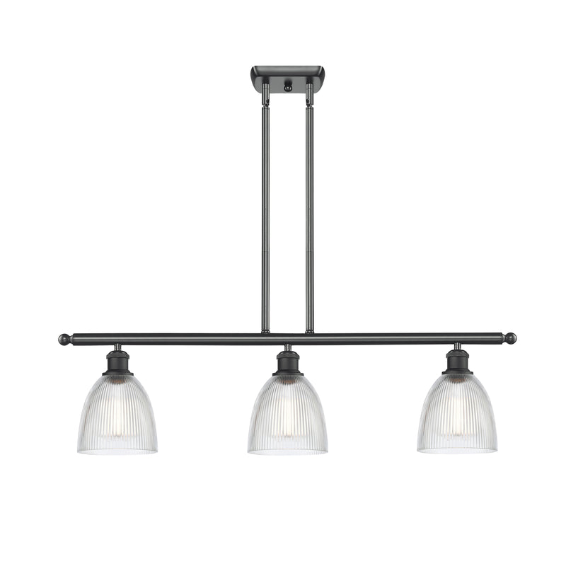 Castile Island Light shown in the Matte Black finish with a Clear shade