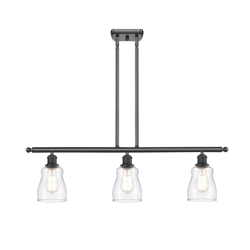 Ellery Island Light shown in the Matte Black finish with a Clear shade