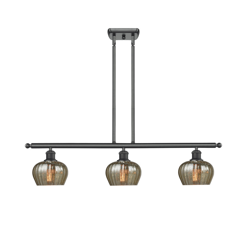 Fenton Island Light shown in the Matte Black finish with a Mercury shade