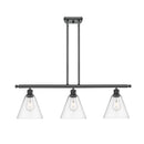 Ballston Cone Island Light shown in the Matte Black finish with a Clear shade