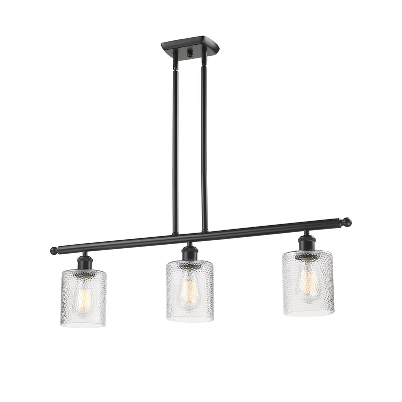 Cobbleskill Island Light shown in the Oil Rubbed Bronze finish with a Clear shade