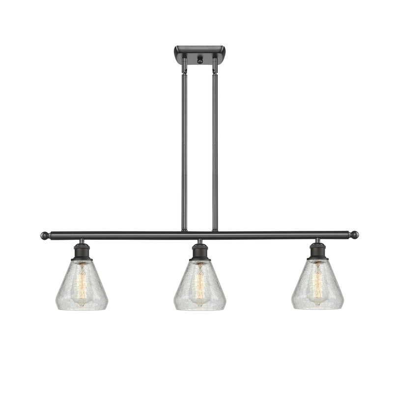 Conesus Island Light shown in the Oil Rubbed Bronze finish with a Clear Crackle shade