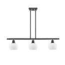 Fenton Island Light shown in the Oil Rubbed Bronze finish with a Matte White shade