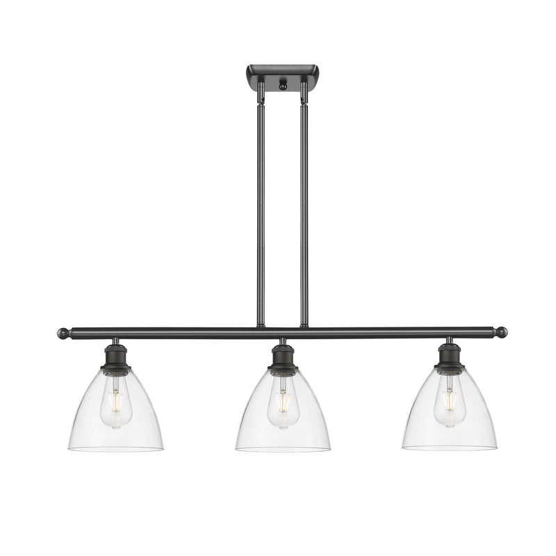 Ballston Dome Island Light shown in the Oil Rubbed Bronze finish with a Clear shade