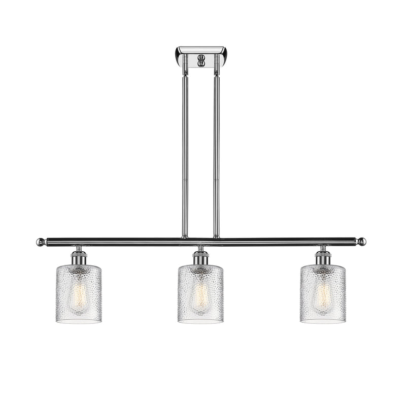 Cobbleskill Island Light shown in the Polished Chrome finish with a Clear shade