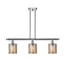 Cobbleskill Island Light shown in the Polished Chrome finish with a Mercury shade