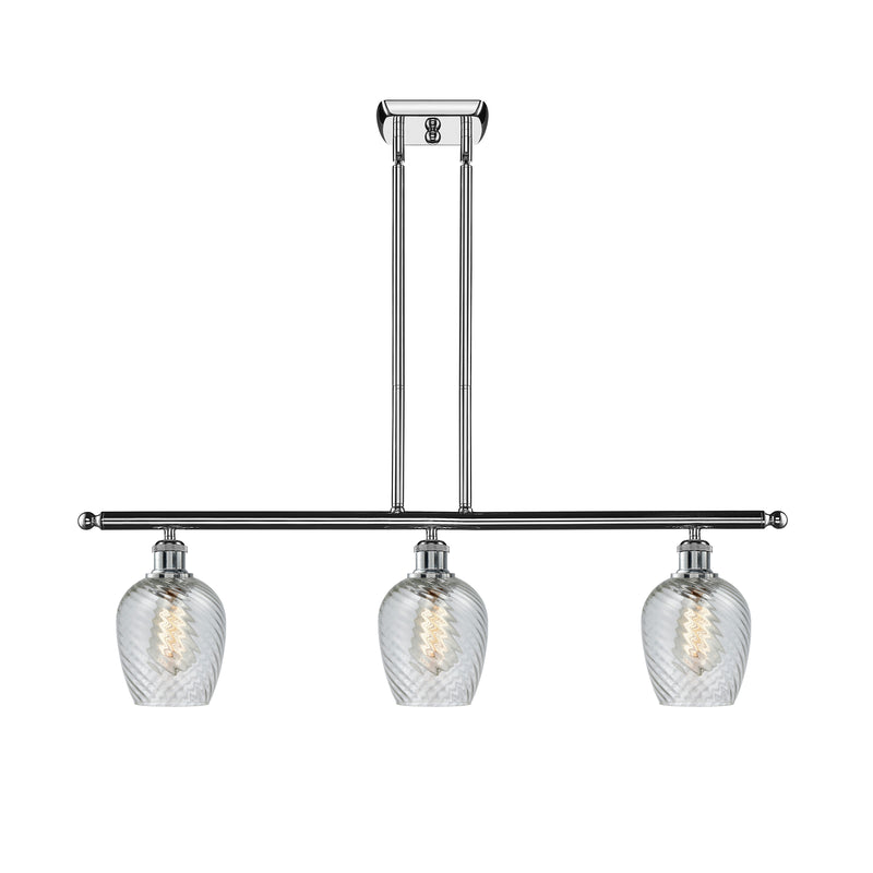 Salina Island Light shown in the Polished Chrome finish with a Clear Spiral Fluted shade