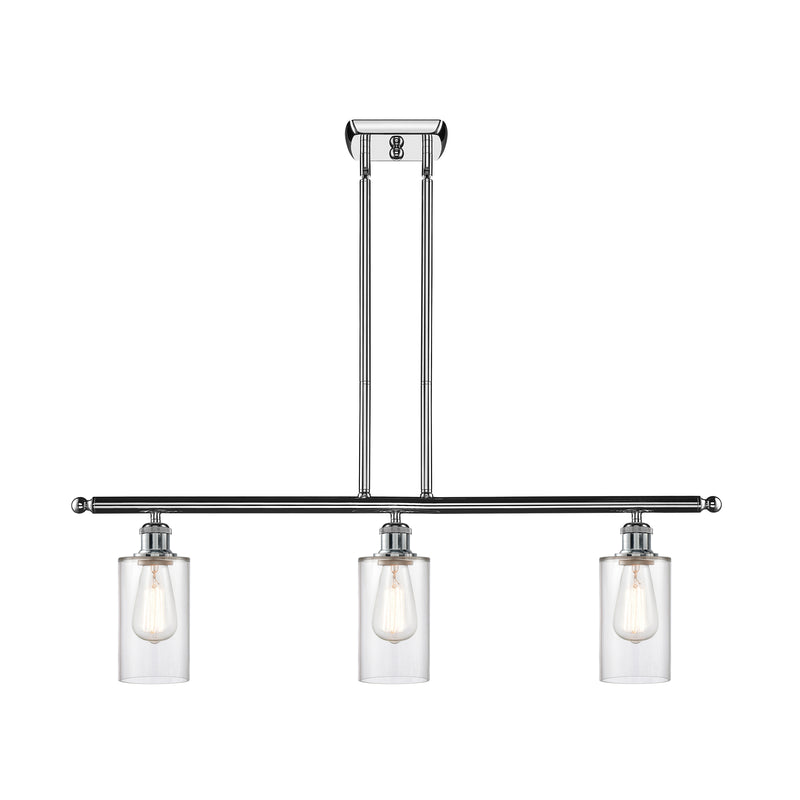 Clymer Island Light shown in the Polished Chrome finish with a Clear shade