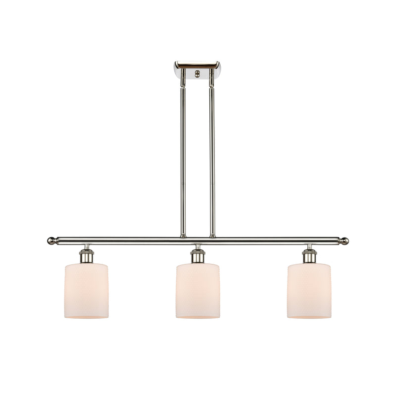 Cobbleskill Island Light shown in the Polished Nickel finish with a Matte White shade