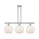 Farmhouse Rope Island Light shown in the Polished Nickel finish with a White Glass with White Rope shade