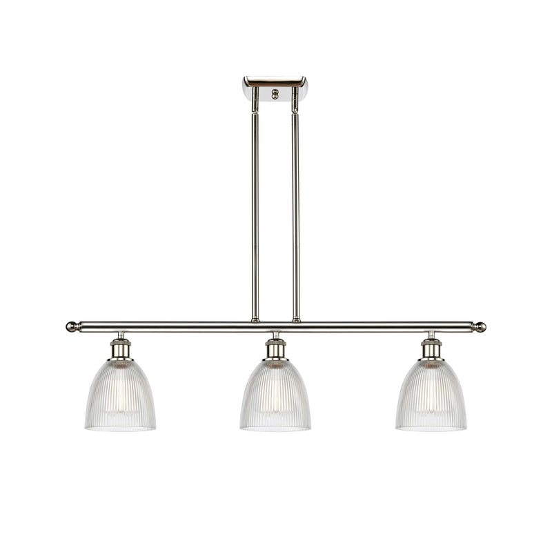 Castile Island Light shown in the Polished Nickel finish with a Clear shade