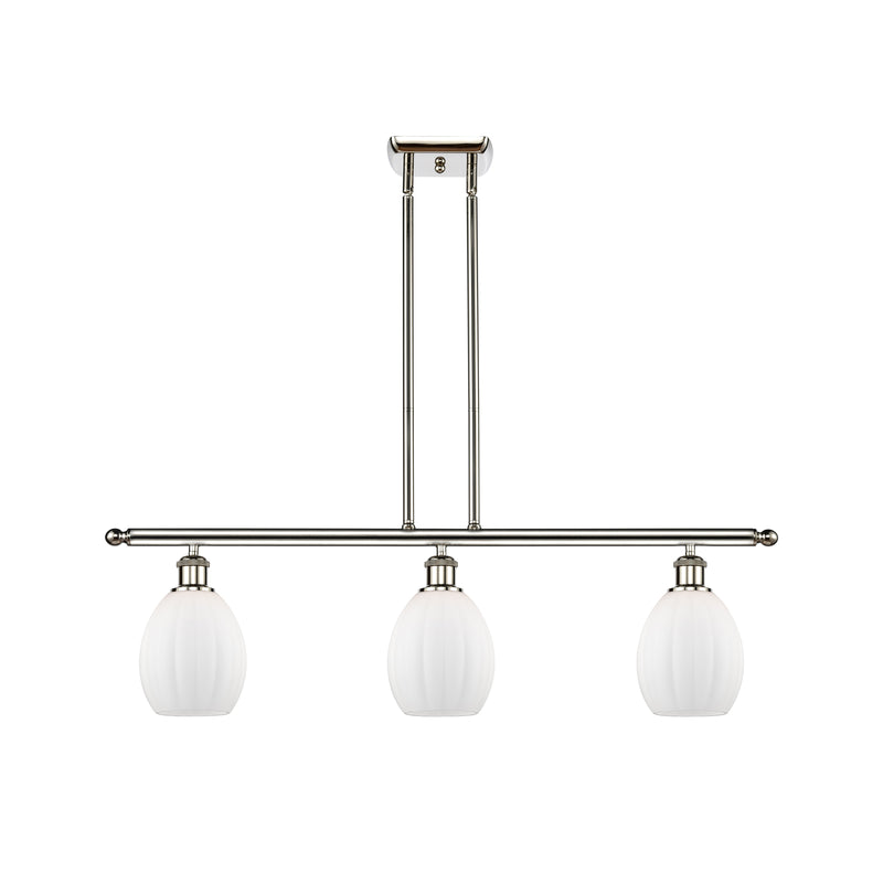 Eaton Island Light shown in the Polished Nickel finish with a Matte White shade