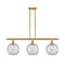 Farmhouse Rope Island Light shown in the Satin Gold finish with a Clear Glass with White Rope shade