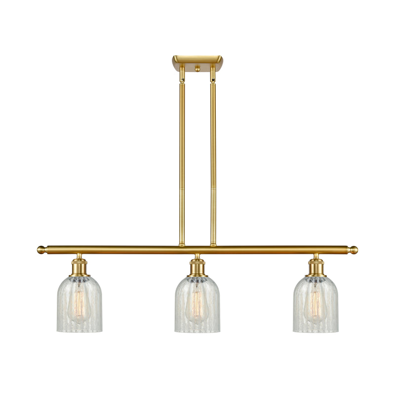 Caledonia Island Light shown in the Satin Gold finish with a Mouchette shade