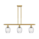 Salina Island Light shown in the Satin Gold finish with a Clear Spiral Fluted shade