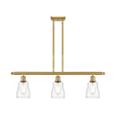 Ellery Island Light shown in the Satin Gold finish with a Clear shade