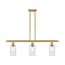 Clymer Island Light shown in the Satin Gold finish with a Clear shade