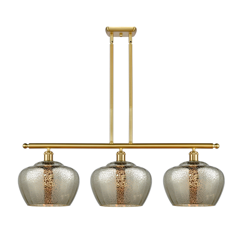 Fenton Island Light shown in the Satin Gold finish with a Mercury shade