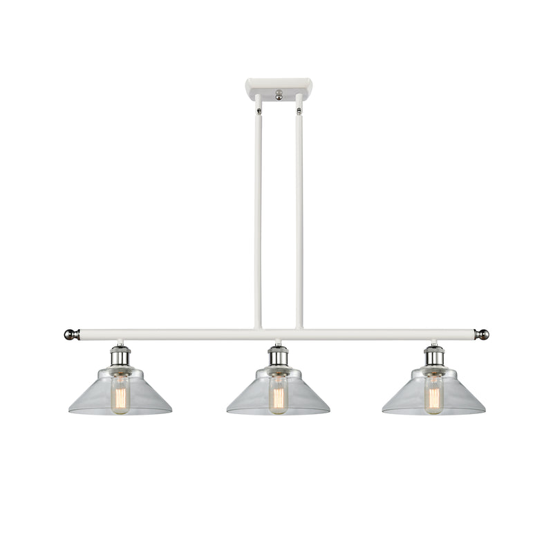 Orwell Island Light shown in the White and Polished Chrome finish with a Clear shade