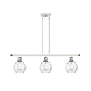 Waverly Island Light shown in the White and Polished Chrome finish with a Clear shade