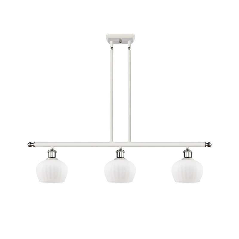 Fenton Island Light shown in the White and Polished Chrome finish with a Matte White shade