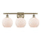 Athens Bath Vanity Light shown in the Antique Brass finish with a Matte White shade