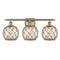 Farmhouse Rope Bath Vanity Light shown in the Antique Brass finish with a Clear Glass with Brown Rope shade