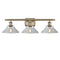 Orwell Bath Vanity Light shown in the Antique Brass finish with a Clear shade