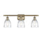 Brookfield Bath Vanity Light shown in the Antique Brass finish with a Clear shade