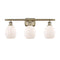 Eaton Bath Vanity Light shown in the Antique Brass finish with a Matte White shade