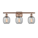 Belfast Bath Vanity Light shown in the Antique Copper finish with a Seedy shade