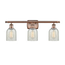 Caledonia Bath Vanity Light shown in the Antique Copper finish with a Mouchette shade