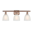 Castile Bath Vanity Light shown in the Antique Copper finish with a White shade