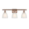 Castile Bath Vanity Light shown in the Antique Copper finish with a White shade