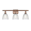 Castile Bath Vanity Light shown in the Antique Copper finish with a Clear shade