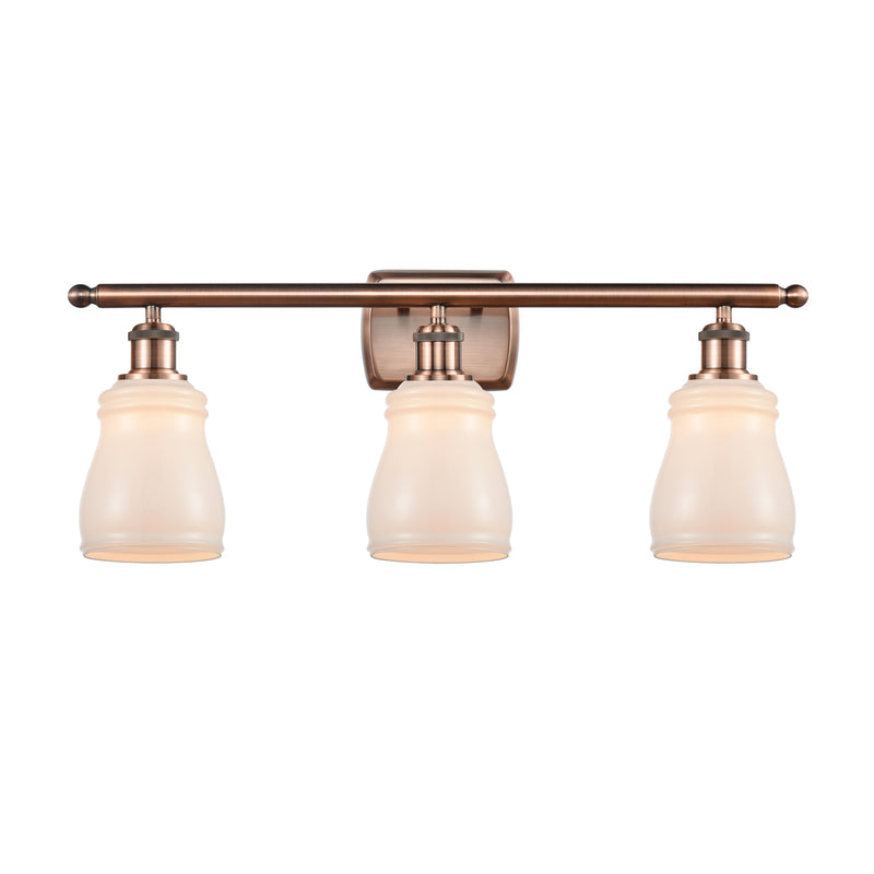 Ellery Bath Vanity Light shown in the Antique Copper finish with a White shade