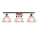 Arietta Bath Vanity Light shown in the Antique Copper finish with a Clear shade