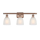 Brookfield Bath Vanity Light shown in the Antique Copper finish with a White shade