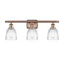 Brookfield Bath Vanity Light shown in the Antique Copper finish with a Clear shade