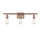 Bare Bulb Bath Vanity Light shown in the Antique Copper finish