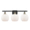 Athens Bath Vanity Light shown in the Black Antique Brass finish with a Matte White shade