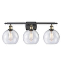 Athens Bath Vanity Light shown in the Black Antique Brass finish with a Seedy shade