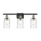 Candor Bath Vanity Light shown in the Black Antique Brass finish with a Clear Waterglass shade