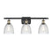 Castile Bath Vanity Light shown in the Black Antique Brass finish with a Clear shade