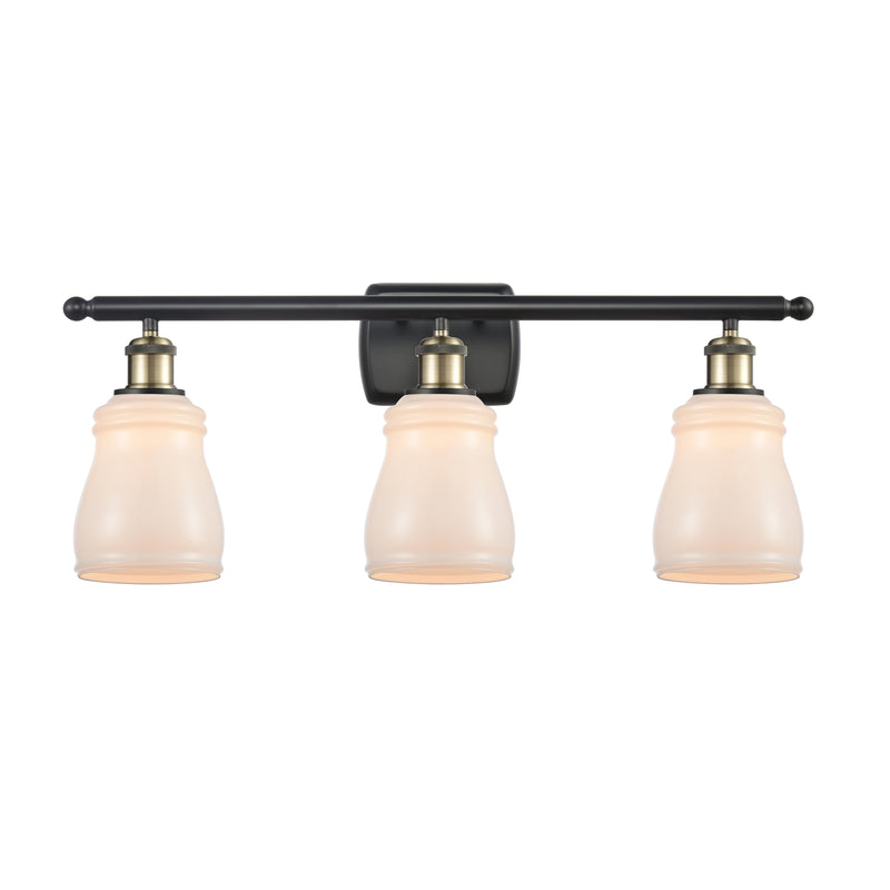 Ellery Bath Vanity Light shown in the Black Antique Brass finish with a White shade