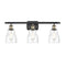 Ellery Bath Vanity Light shown in the Black Antique Brass finish with a Seedy shade