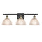 Arietta Bath Vanity Light shown in the Black Antique Brass finish with a Clear shade