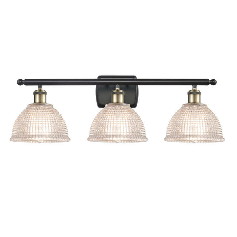 Arietta Bath Vanity Light shown in the Black Antique Brass finish with a Clear shade